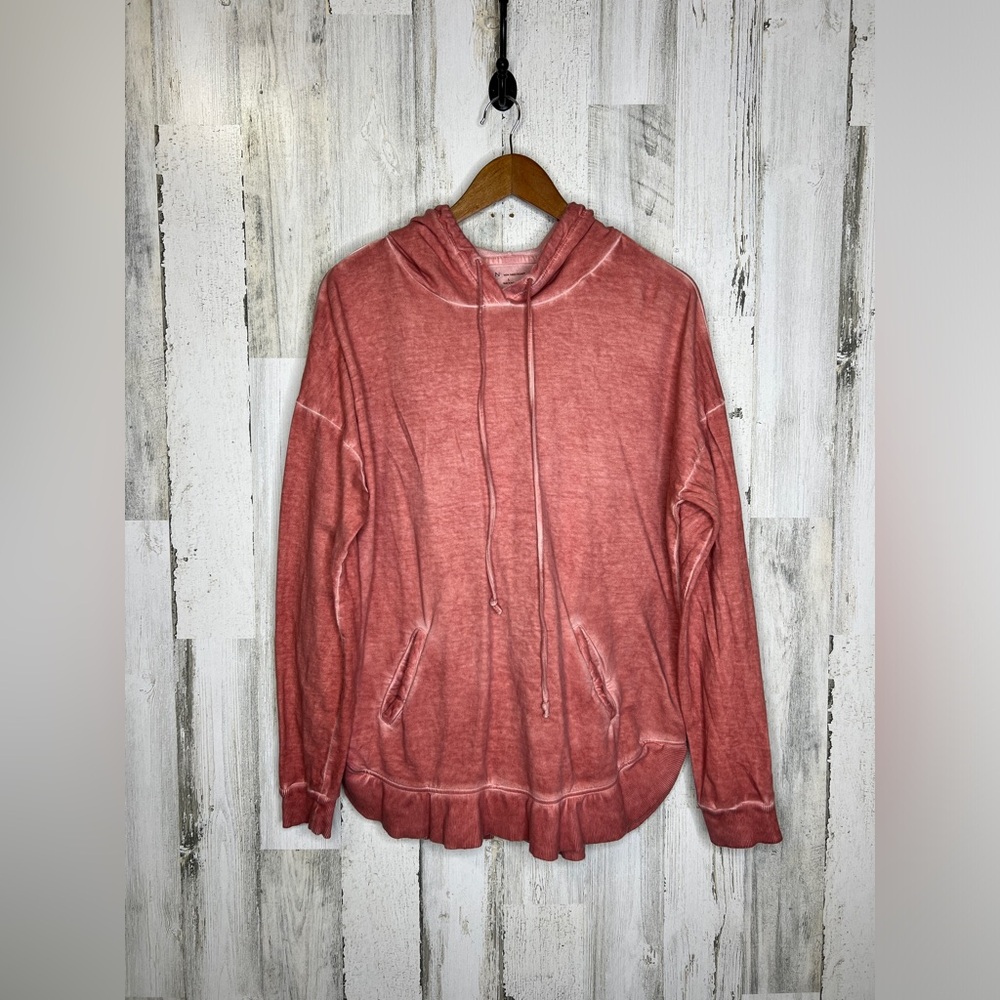 New Directions Women's Long Sleeve Pull Over Hoodie Red Size Large